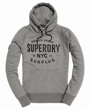 Superdry Surplus Goods Graphic Férfi Kapucnis Pulóver Szürke | PUMWV9268